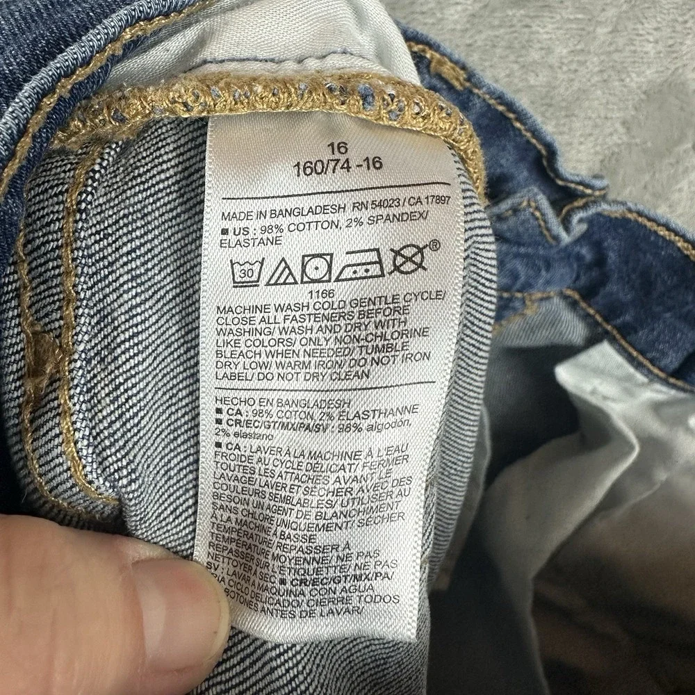 Old Navy Jeans Boys 16 Denim Blue Dark Wash Straight